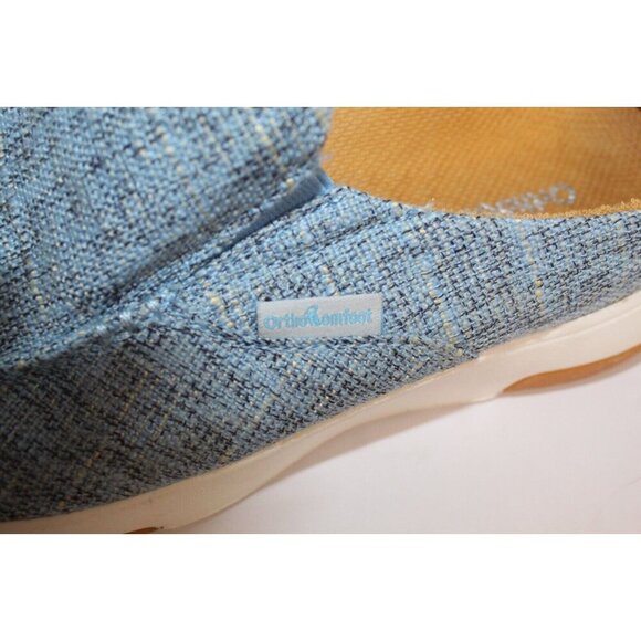 Ortho Comfoot Women's Slip On Mules Lt. Blue Tweed Casual Shoes Size 37 US 7 - Picture 7 of 11